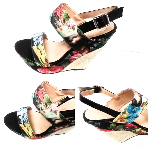 NWE! Black Colorful Wedge Heel! - Picture 7 of 12